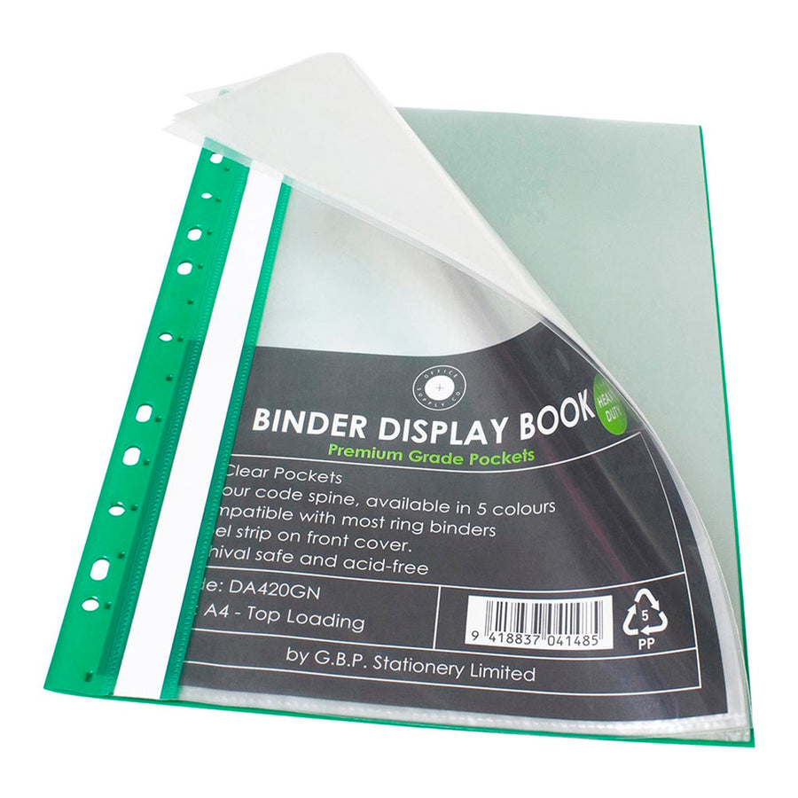 Okin DA420GN - OSC Binder Display Book A4 20 Pocket Green