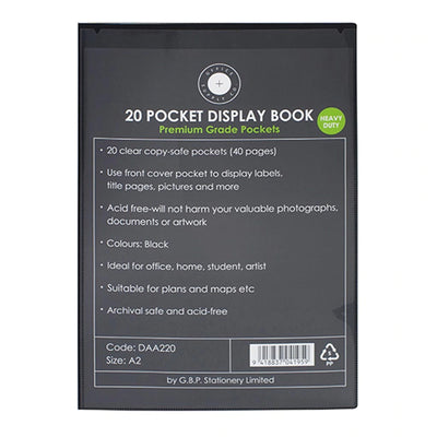 Okin DAA220 - OSC Insert Display Book A2 20 Pocket Black