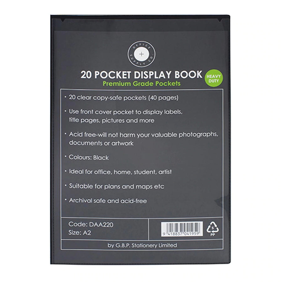 Okin DAA220 - OSC Einsteck-Sichtbuch A2 20 Taschen Schwarz