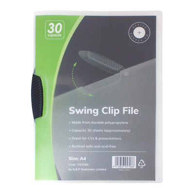 Okin SW30BK - OSC Report Cover Swing Clip A4 Black