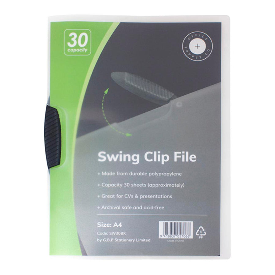 Okin SW30BK - OSC Berichtsmappe Swing Clip A4 Schwarz