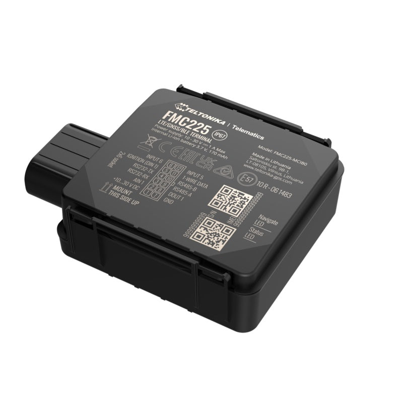 Teltonika Telematics FMC225 - Teltonika FMC225 IP67 Waterproof 4G/LTE Cat 1 GPS Tracker with RS485, RS232 Interfaces and Dual SIM