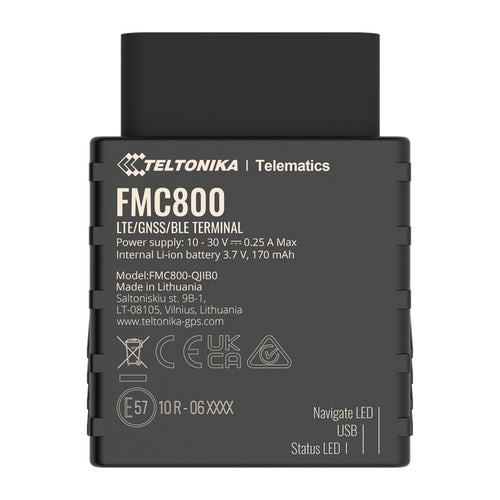 Teltonika Telematics FMC800 - Teltonika FMC800 OBDII Plug and Play 4G LTE CAT1 GNSS Tracker