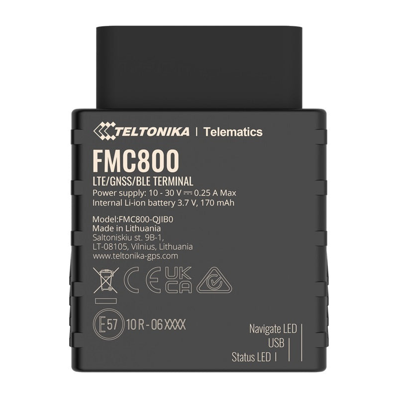 Teltonika Telematics FMC800 - Teltonika FMC800 OBDII Plug and Play 4G LTE CAT1 GNSS Tracker