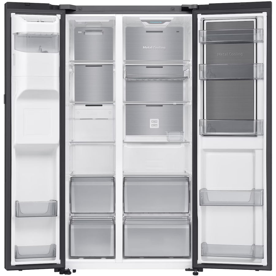 Samsung Side by Side Auto Open Door Fridge - 627L - Dark Stainless