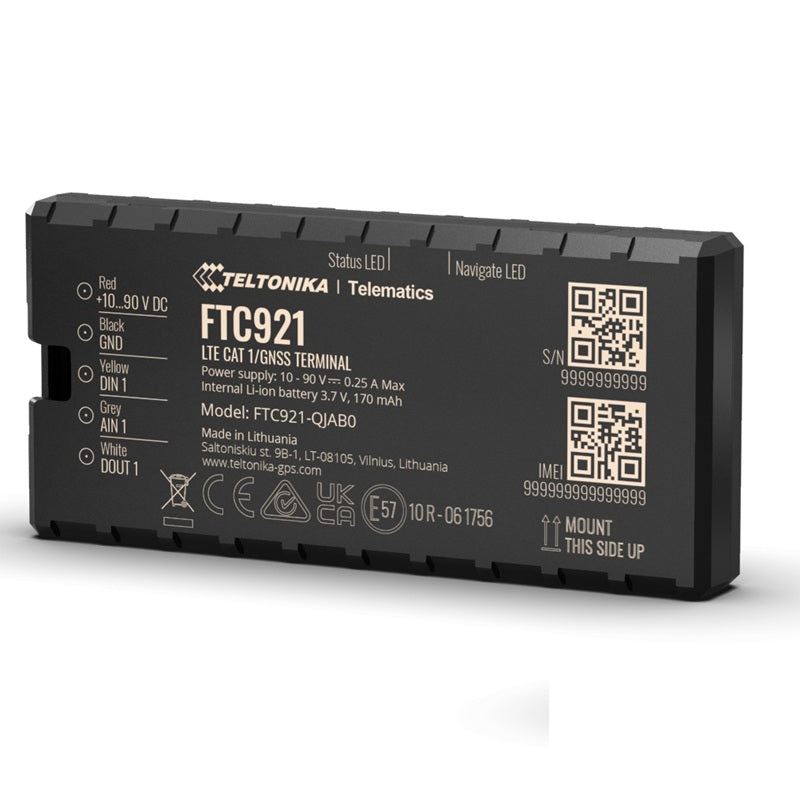 Teltonika Telematics FTC921 - Teltonika FTC921 High voltage 4G LTE Cat 1 vehicle GPS tracker with enhanced GNSS accuracy