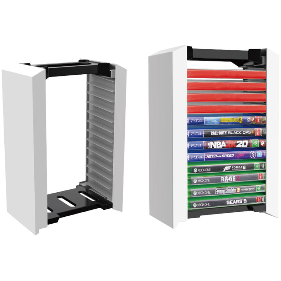 DOBE PlayStation PS4 / PS5 Games Disc Storage Tower Rack with Maximum 12 CDs