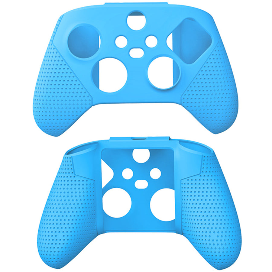 DOBE Anti-Slip Silicone Case Cover ThumbStick Grip Caps Protector Skins For Xbox Series X/S -Blue (Includes controller Skin*1; Mushroom Cap*2)