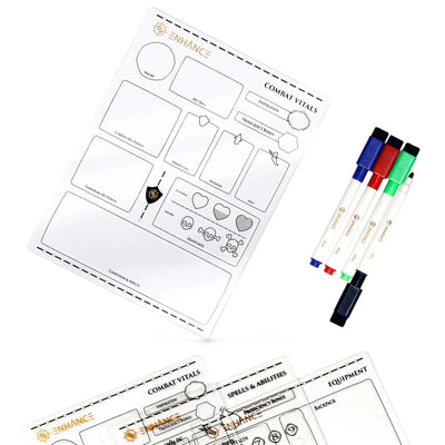 ENTTACS100CLEW - Verbesserte Acryl-Charakterbögen für Tabletop-Spiele - Klar