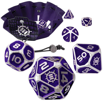 ENTTDM7520PREW - Würfelset für Tabletop-Sammler, 7-teilig, Metall-RPG-Würfelset – Lila