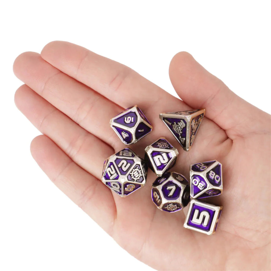 ENTTDM7520PREW - Enhance Tabletop Collectors 7pc Metal RPG Dice Set - Purple