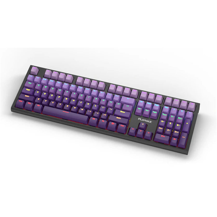 Playmax PRO Black RGB Mechanical Gaming Keyboard (Purple Bonus key caps)