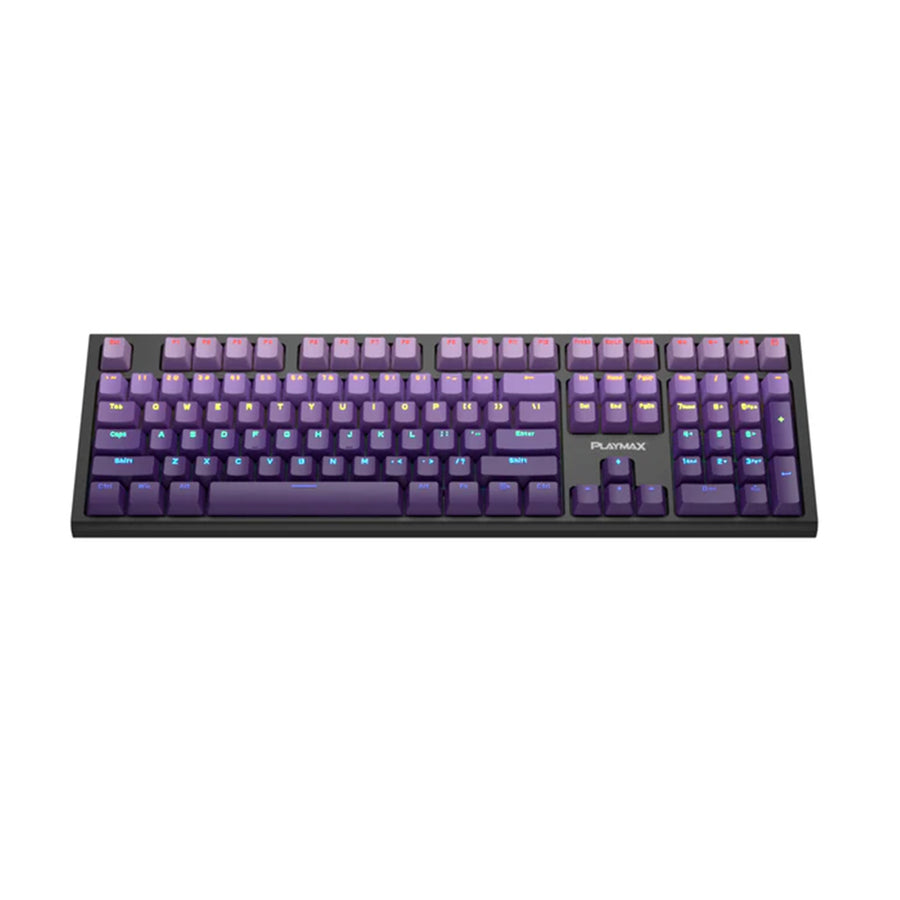 Playmax PRO Black RGB Mechanical Gaming Keyboard (Purple Bonus key caps)