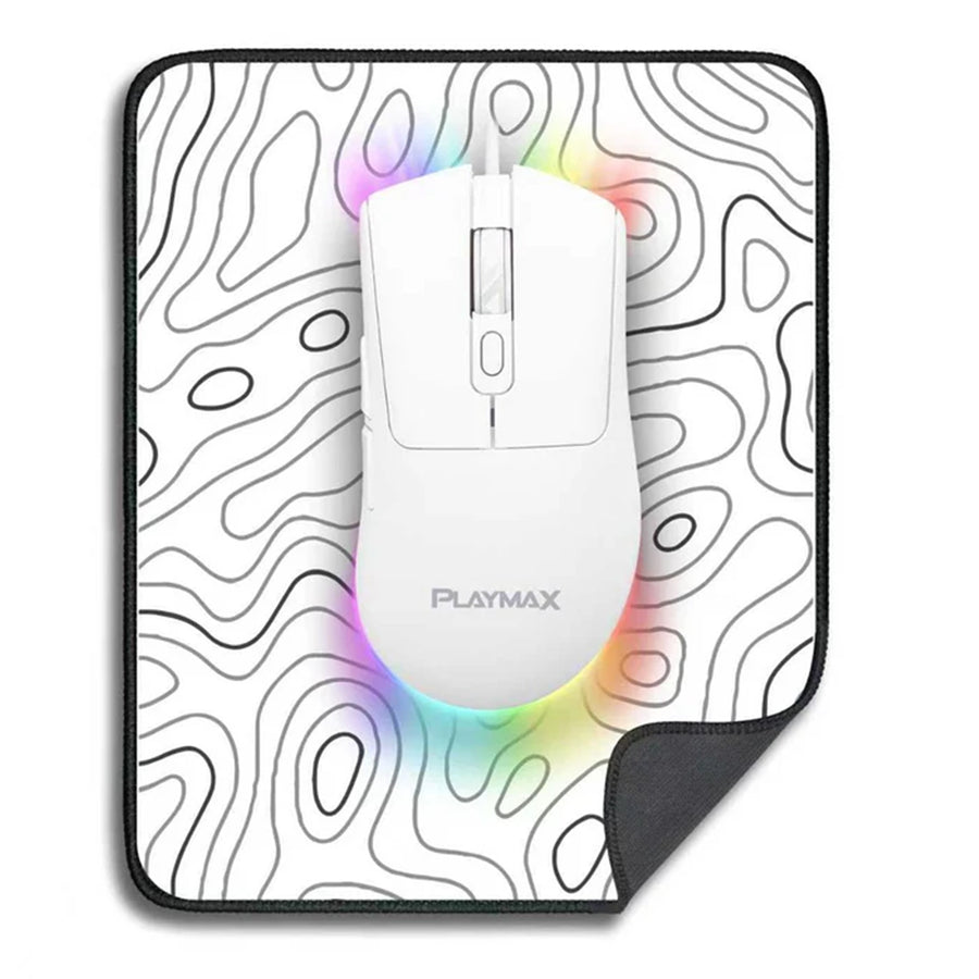 PMWRGMS - Playmax White RGB Gaming mouse and mouse mat combo