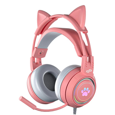 PowerPlay Cat RGB Gaming Headset - Pink