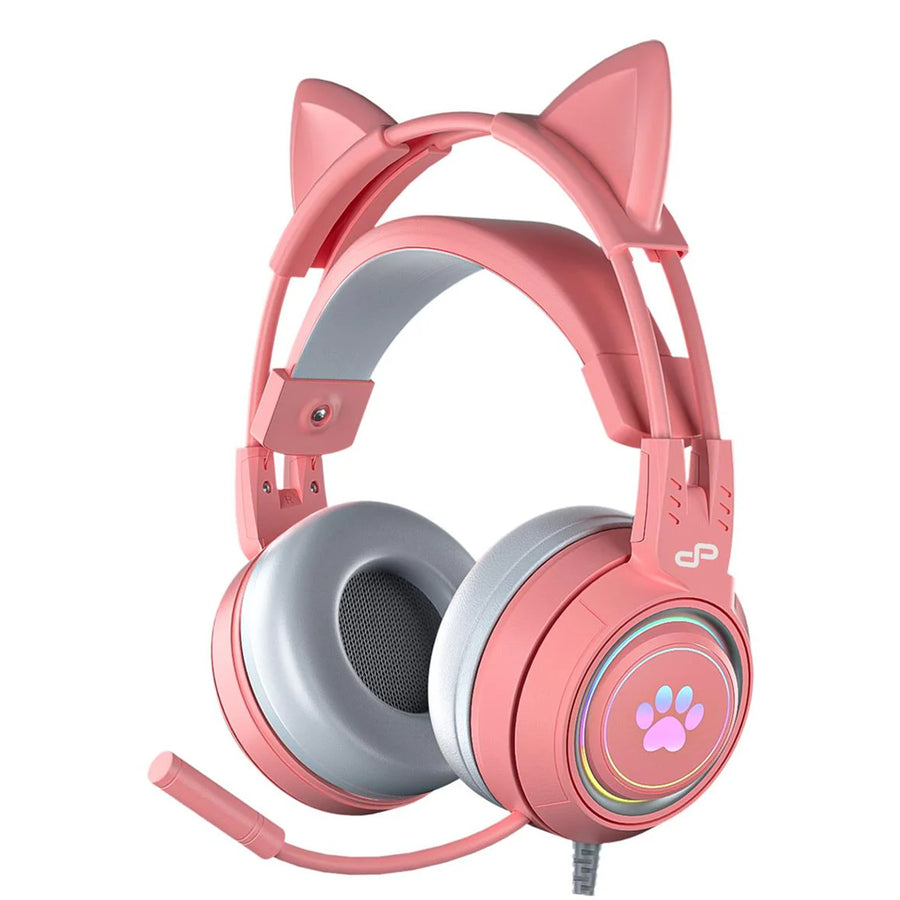 PowerPlay Accessories PUCHP - PowerPlay Cat RGB Gaming Headset (Pink)