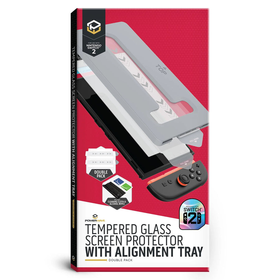 Powerwave Switch 2 Tempered Glass Screen Protector with Alignment Tray Double Pack