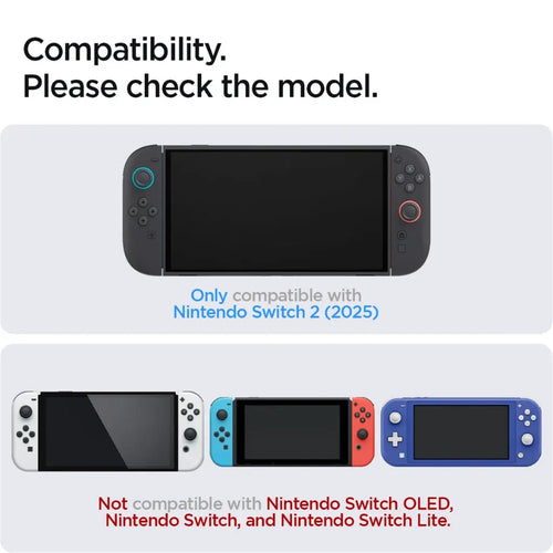 Spigen Glas.tR EZ FIT Tempered Glass Screen Protector for Nintendo Switch 2 - 2 Pack