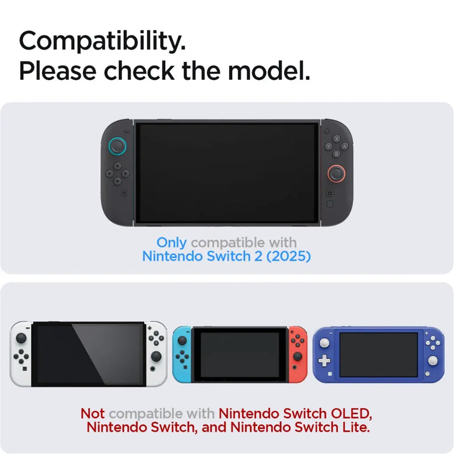 Spigen Glas.tR EZ FIT Tempered Glass Screen Protector for Nintendo Switch 2 - 2 Pack