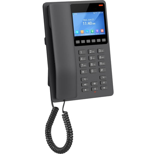 Grandstream Networks GHP631W - Grandstream GHP631W Desktop SIP IP Hotel Phone with 3.5' Colour LCD, PoE, Dual-band WiFi 6 - Black