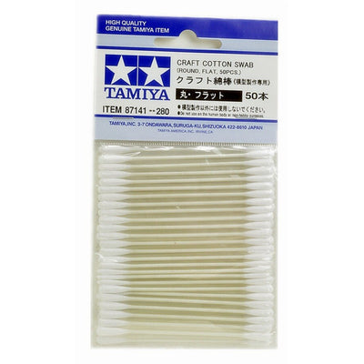 Tamiya 87141 - TAMIYA COTTON SWAB FLAT RND, 50PCS