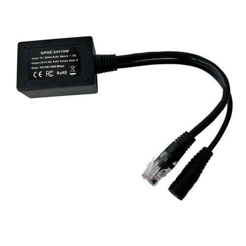 GPOE-24V10W - PoE World GPOE-24v10w PoE Inline Converter for 12 - 30V Solar in to 24V Passive PoE Out