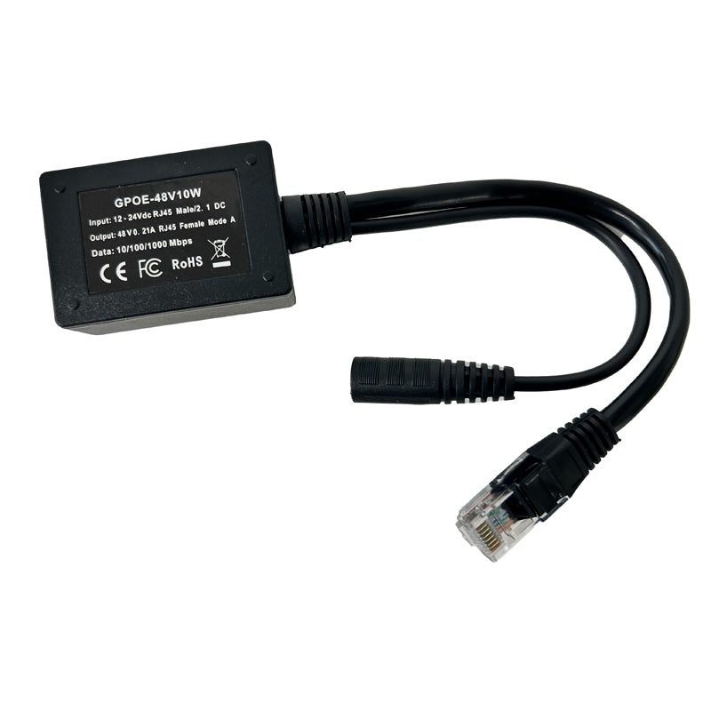 PoE World GPOE-48V10W - GPOE-48v10w PoE Inline Converter for 12 - 30V Solar in to 802.3af 48V PoE Out