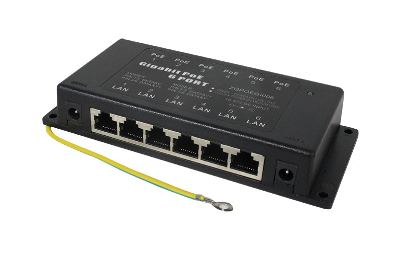 GPOE-6AB - PoE World 6 Port Gigabit Midspan Mode A+B PoE Injector