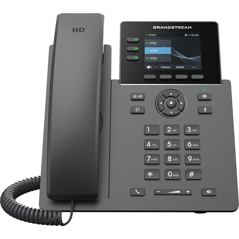 Grandstream Networks GRP2611G - Grandstream GRP2611G 3 Lines, 4 SIP Accounts, 2.8 in Colour Screen with GigE and PoE Support