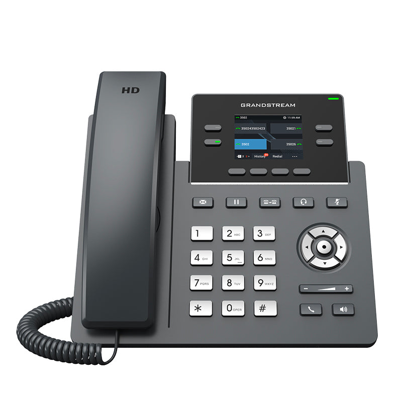Grandstream Networks GRP2612G - Grandstream GRP2612G 4 Lines 2 SIP and 2.4 inch Colour Screen with Gigabit Ethernet - No PoE