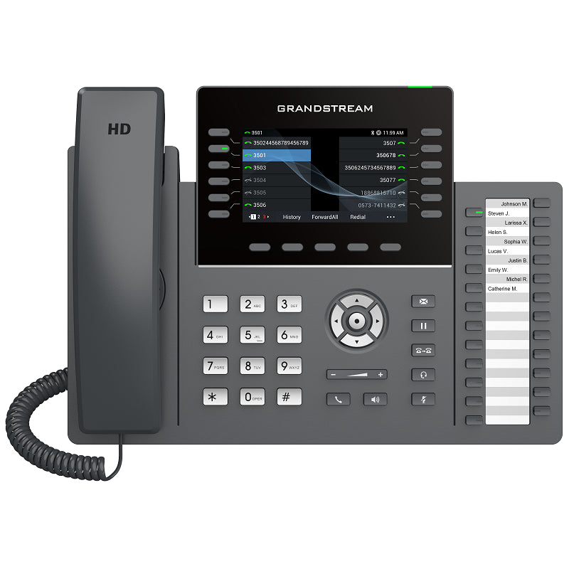 Grandstream Networks GRP2636 - Grandstream GRP2636 6+6 lines, Gigabit, WF/BT, Colour Screen, 24 paper based BLF keys