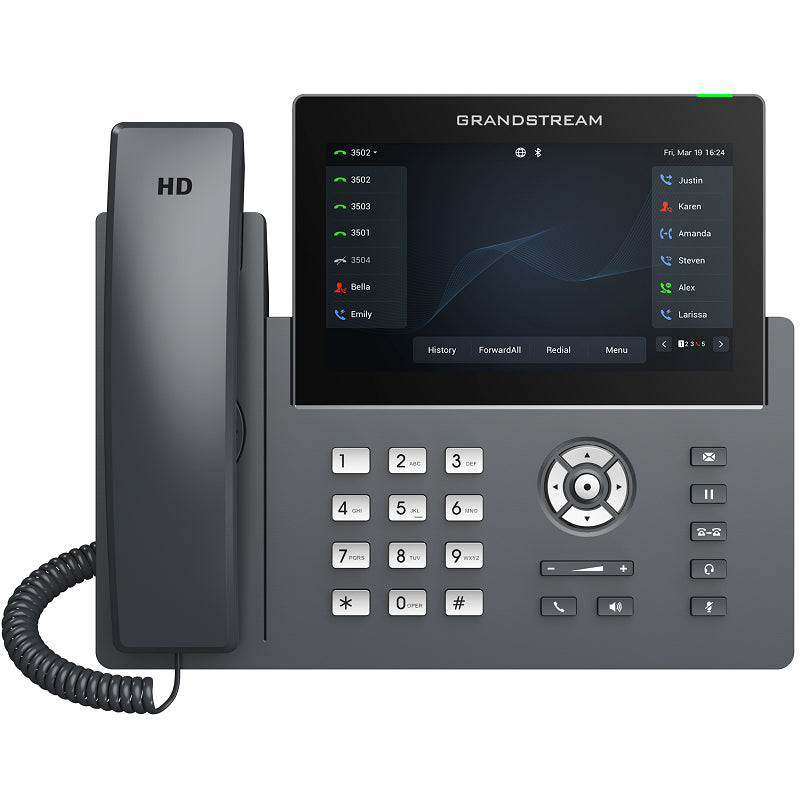 Grandstream Networks GRP2670 - Grandstream GRP2670 12-Line Professional Carrier-Grade IP Phone with 7-inch touch screen, Built in Wi-Fi and PoE support