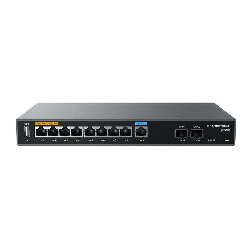 Grandstream Networks GWN7003 - Grandstream GWN7003 Multi-WAN Gigabit VPN Router, 9 x GigE, 2 x SFP
