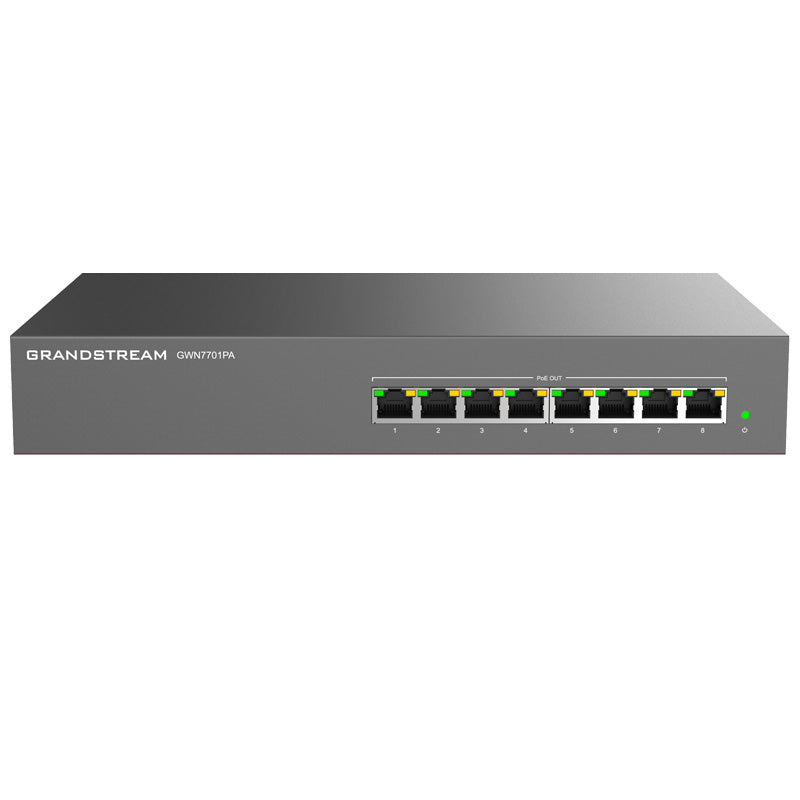 Grandstream Networks GWN7701PA - Grandstream GWN7701PA 8 Port Gigabit Unmanaged Ethernet PoE Switch
