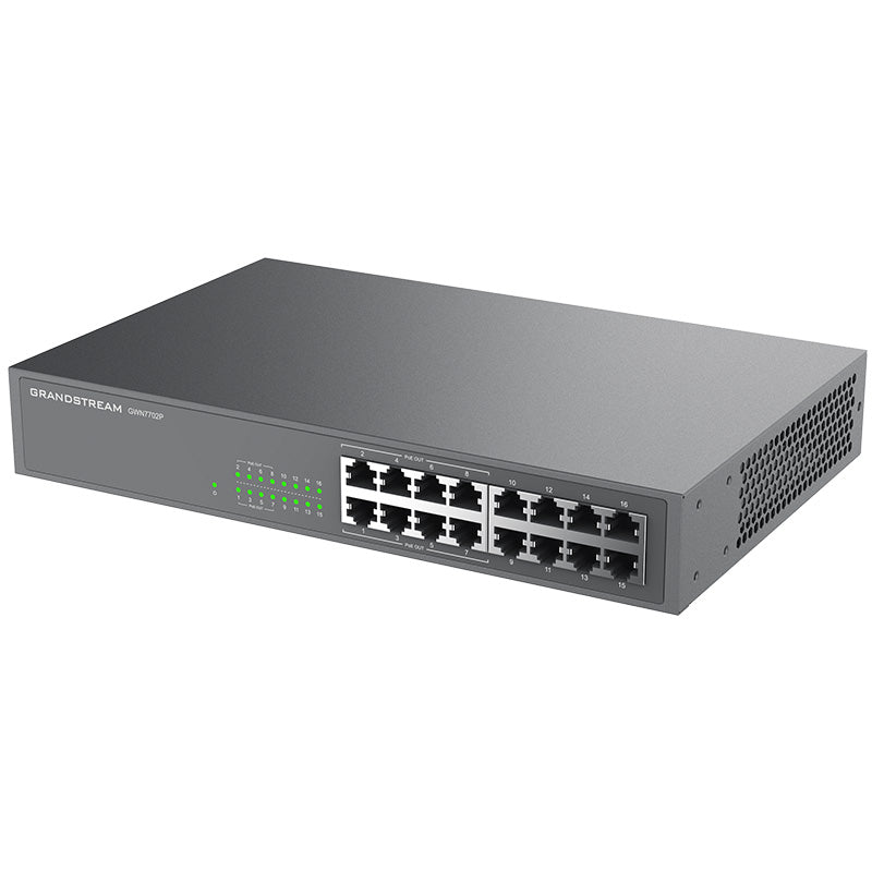 Grandstream Networks GWN7702P - Grandstream GWN7702P 16 Port Gigabit Unmanaged Network Switch with 8 Ports 802.3af/at PoE