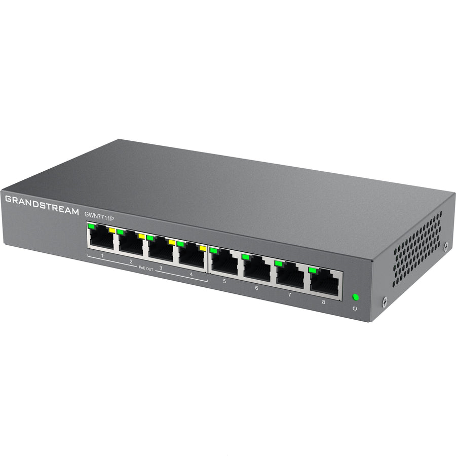 Grandstream Networks GWN7711P - Grandstream GWN7711P Layer 2-Lite Managed Switch, 8 x GigE (4 x PoE/PoE+ or +24VDC Output
