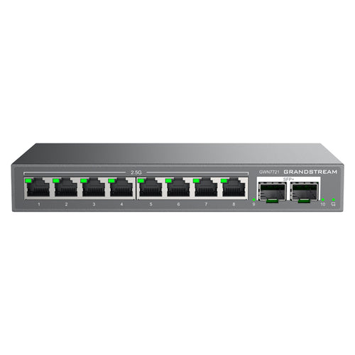GWN7721 - Grandstream Networks GWN7721 - Grandstream GWN7721 Layer 2-Lite Managed Multi-Gig Switch, 8 x 2.5 GigE, 2 x 10G SFP+