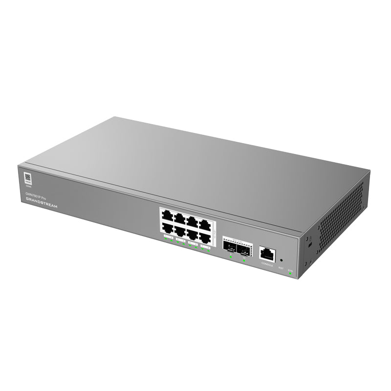 Grandstream Networks GWN7801P-PRO - Grandstream GWN7801P Pro Enterprise Layer 2+ Managed PoE Network Switch, 8 x GigE, 2 x 2.5 Gig SFP, 120 Watt PoE+