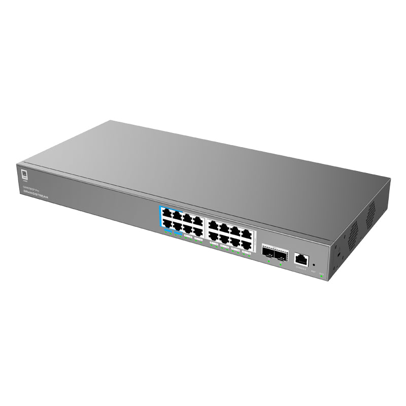 Grandstream Networks GWN7802P-PRO - Grandstream GWN7802P-Pro Enterprise Layer 2+ Managed PoE Network Switch, 16 x GigE, 2 x SFP+, 250 Watt PoE++