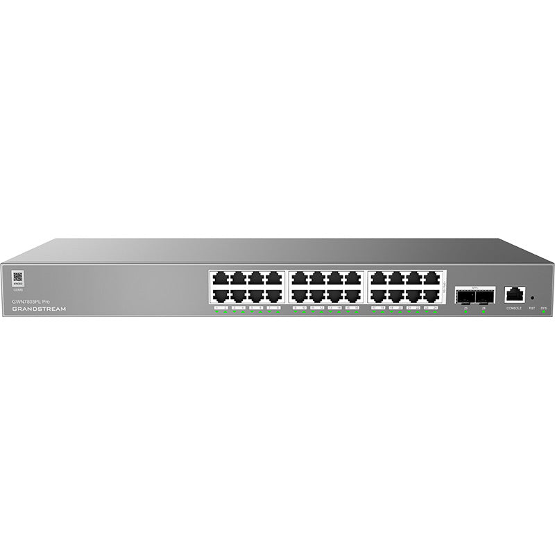 Grandstream Networks GWN7803PL-PRO - Grandstream GWN7803PL Pro Enterprise Layer 2+ Managed PoE Network Switch, 24 x GigE, 2 x SFP+, 250 Watt PoE+