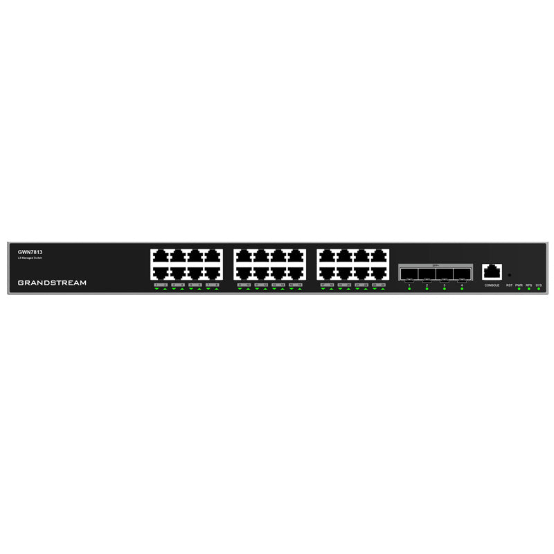 Grandstream Networks GWN7813 - Grandstream GWN7813 Enterprise Layer 3 Managed network Switch with 24 x GigE and 4 x SFP+