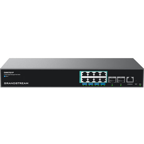 GWN7821P - Grandstream Networks GWN7821P - Grandstream GWN7821P Enterprise Layer 3 Managed Multi-Gigabit PoE Network Switch, 8 x 2.5 GigE PoE++, 2 x 10G SFP+