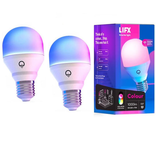 2 Pack LIFX Colour 1000 WiFi LED Light Bulb E27 Screw, works with Google Home, Amazon Alexa, Flic, Apple HomeKit, IFTTT and NEST
