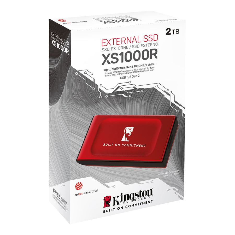 Kingston  SXS1000 2TB USB-C Portable SSD - Red