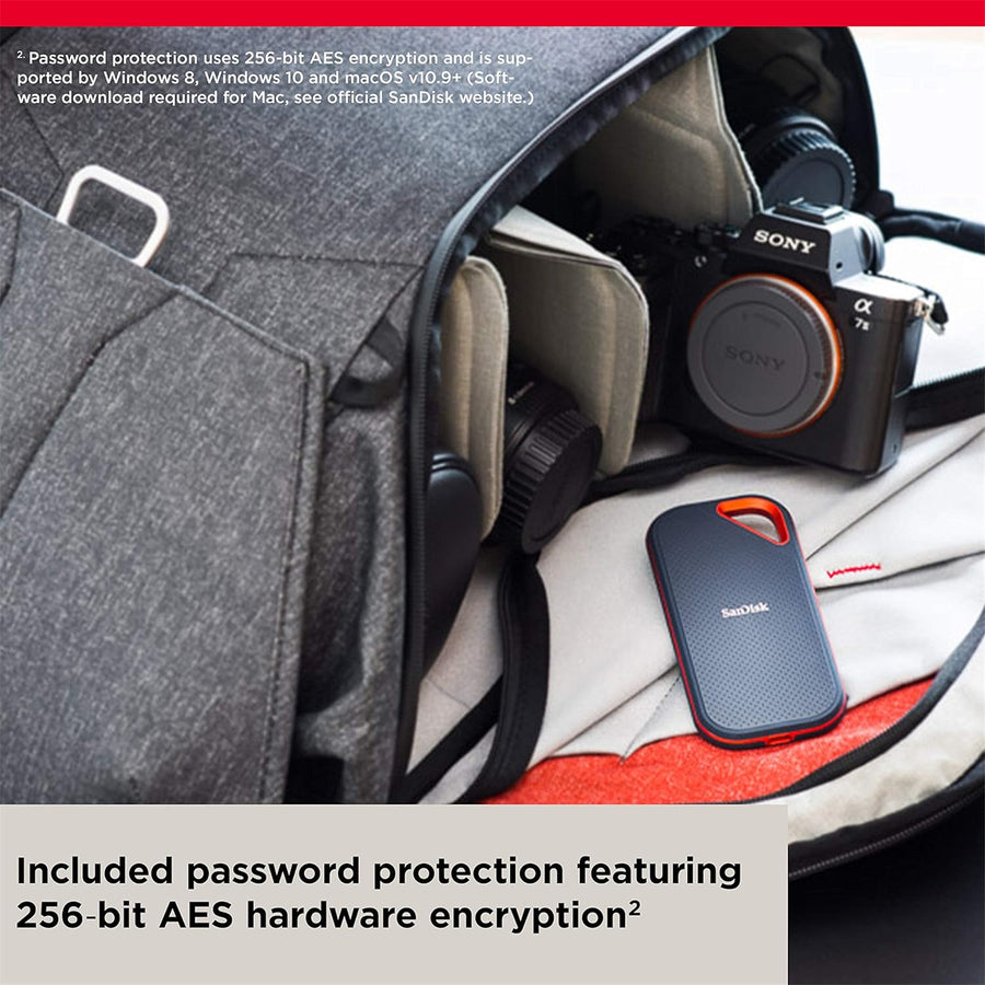 SDSSDE81-4T00-G25 - SANDISK EXTREME PRO PORTABLE SSD SDSSDE81 4TB 2000MB/S R 1900MB/S W IP55 5Y