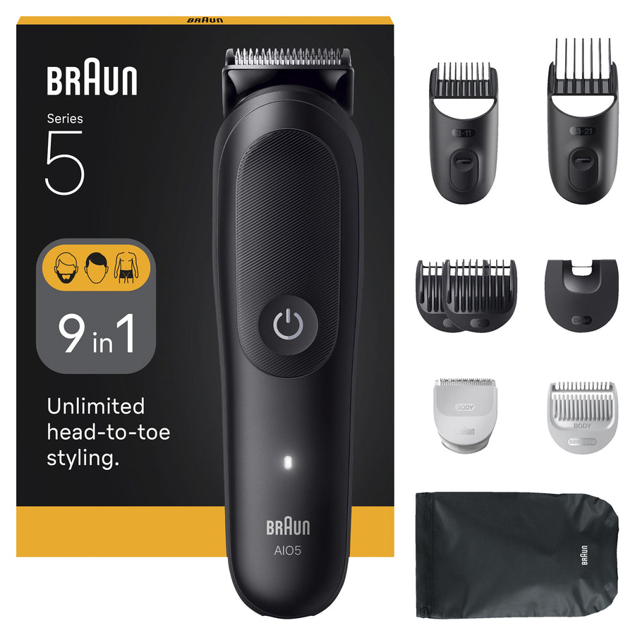 Braun Series 5 AIO5540 9 in1 Grooming Kit 120-min cordless runtime