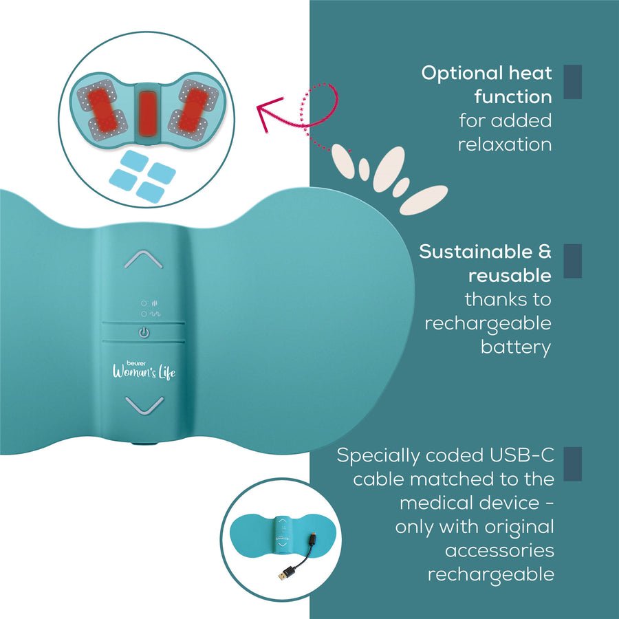 Beurer  EM55  Menstrual Relax TENS & Heat for Natural Menstrual Pain Relief