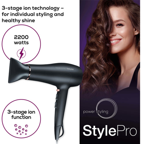 Beurer  HC50   withTriple Ionic Function for Individual Styling & Shiny Hair Dryer