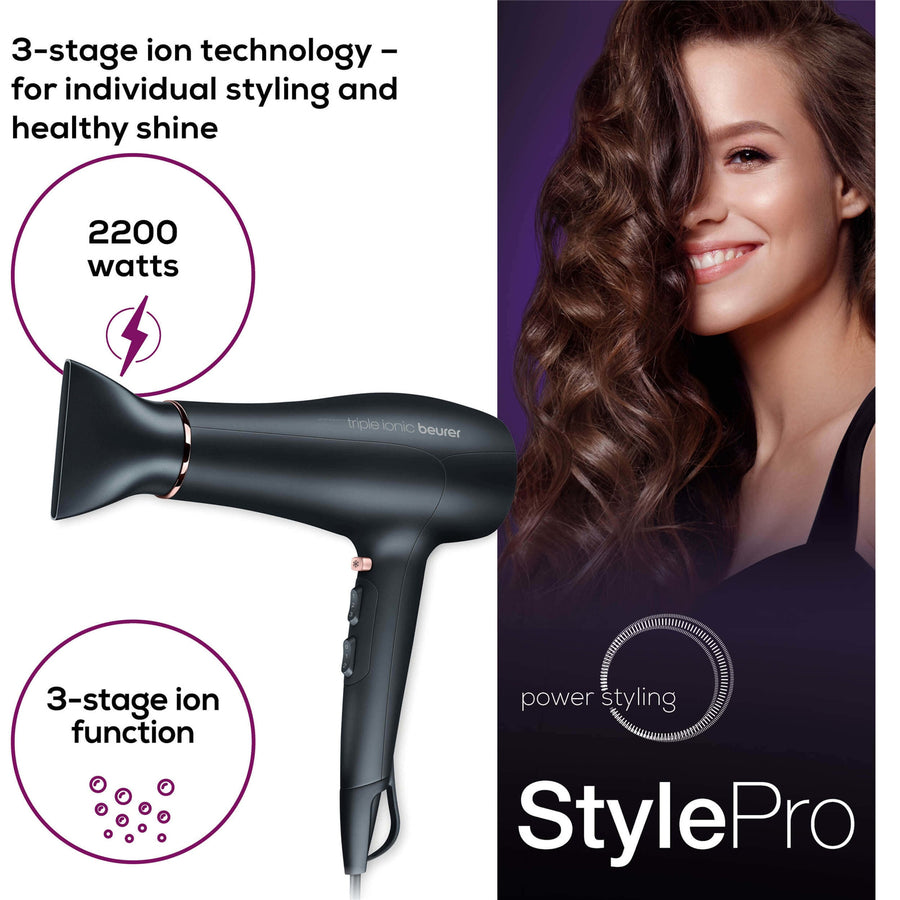 Beurer  HC50   withTriple Ionic Function for Individual Styling & Shiny Hair Dryer