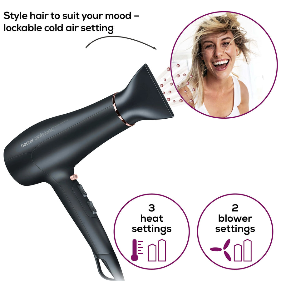 Beurer  HC50   withTriple Ionic Function for Individual Styling & Shiny Hair Dryer